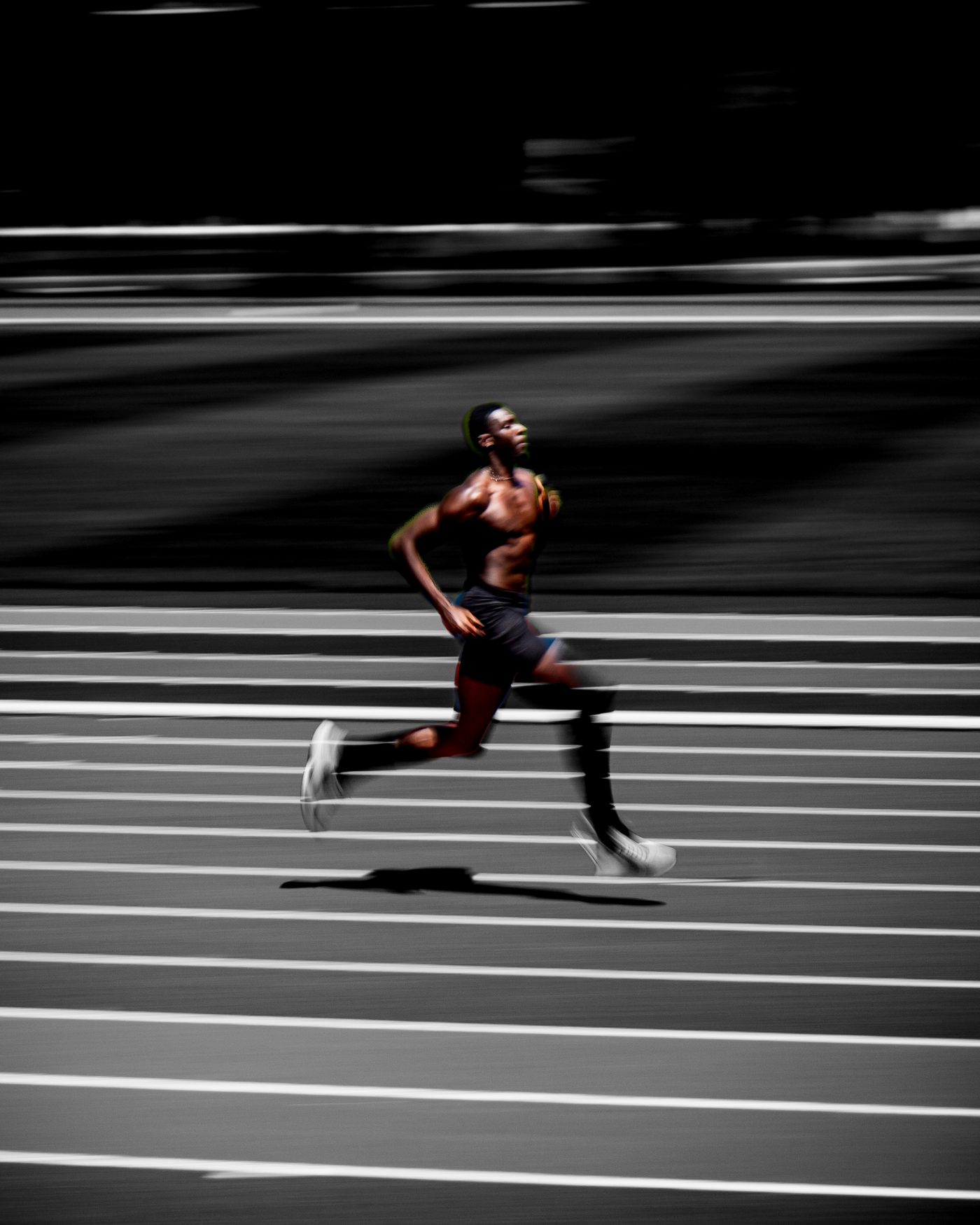 Sprint athlétisme noir et blanc